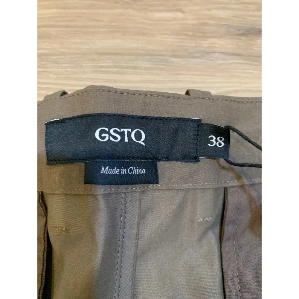 GSTQ Canteen Shorts 38 Cotton Blend Quiet Luxury Minimalist Mens Brown Chino - Picture 2 of 4